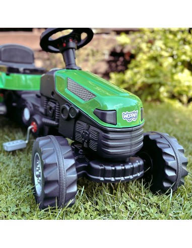 Grüner Traktor mit Anhänger für Kinder – Garten-Spielzeug von Woopie
