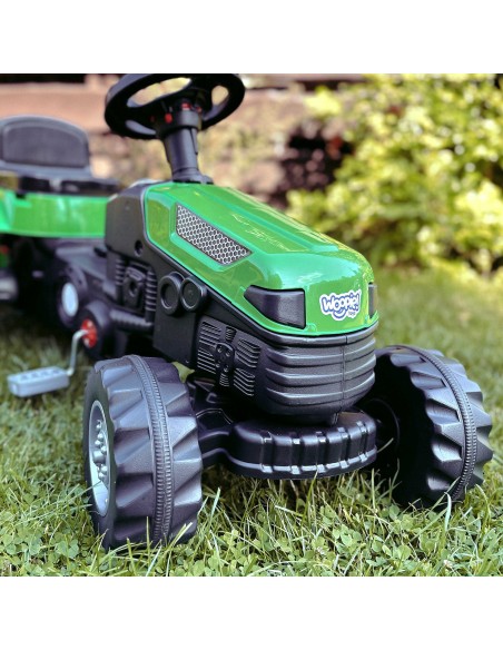 Green tractor with trailer for kids - Woopie garden toy