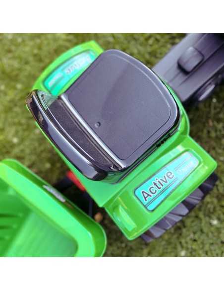 Green tractor with trailer for kids - Woopie garden toy