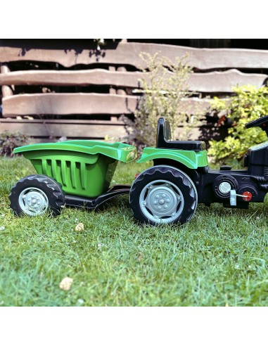 Grüner Traktor mit Anhänger für Kinder – Garten-Spielzeug von Woopie