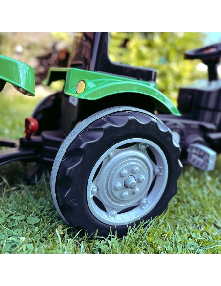 Grüner Traktor mit Anhänger für Kinder – Garten-Spielzeug von Woopie