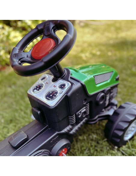 Grüner Traktor mit Anhänger für Kinder – Garten-Spielzeug von Woopie