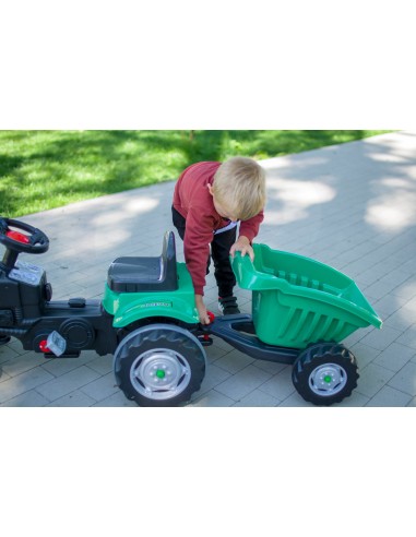 Green tractor with trailer for kids - Woopie garden toy