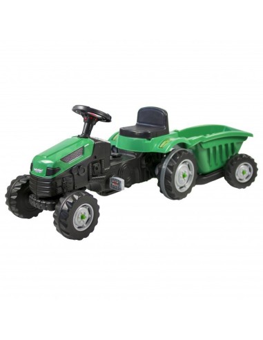 Grüner Traktor mit Anhänger für Kinder – Garten-Spielzeug von Woopie