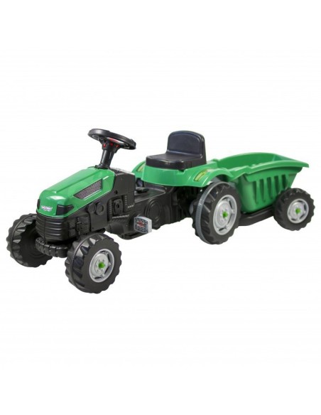 Green tractor with trailer for kids - Woopie garden toy
