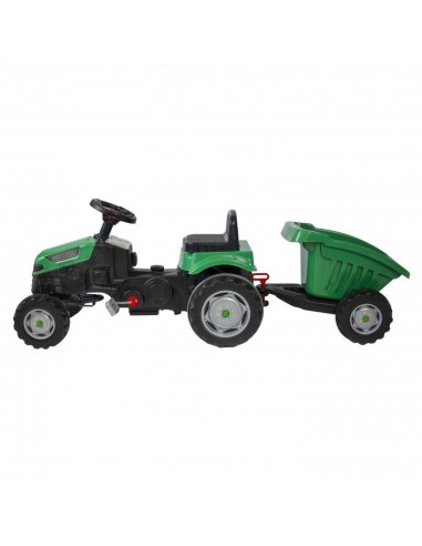 Green tractor with trailer for kids - Woopie garden toy