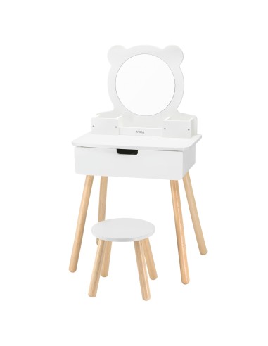 Large white dressing table with Viga accessories - set for small girls