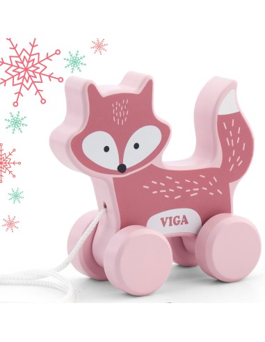 Viga PolarB Wooden Pull-Along Fox Educational Toy