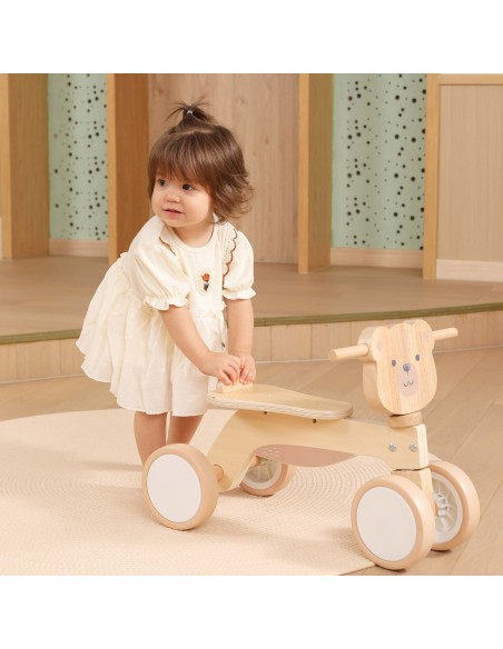 Holz-Rutscher Bär Braun Viga – Leises Fahrzeug & sichere Spielzeit