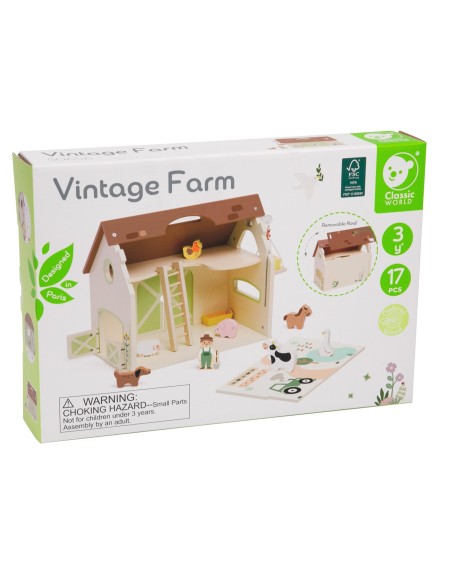 Wooden Vintage Farm (Classic World) - Folding House 17 pieces
