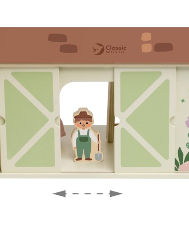 Drewniana Farma Vintage (Classic World)-Rozkładany Domek 17 el.