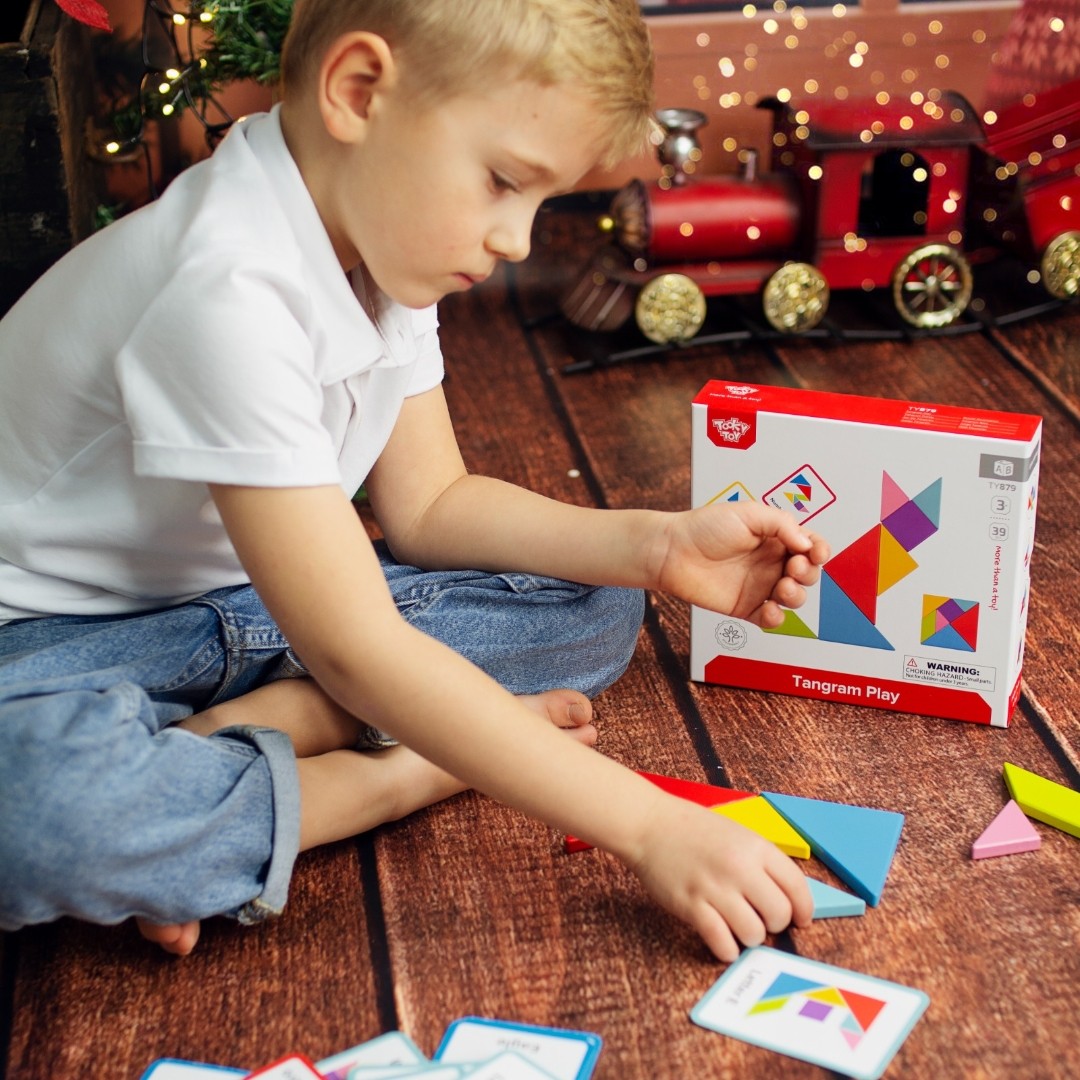 Drewniane puzzle tangram układanka - 26 z 35