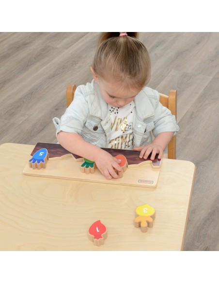 Holz-Lernbeet zum Zählen für Kinder Masterkidz