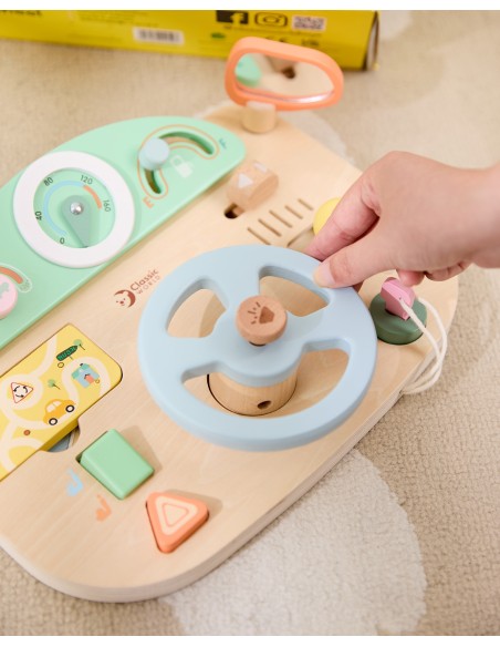 CLASSIC WORLD Wooden Manipulation Board - Motorized Steering Wheel
