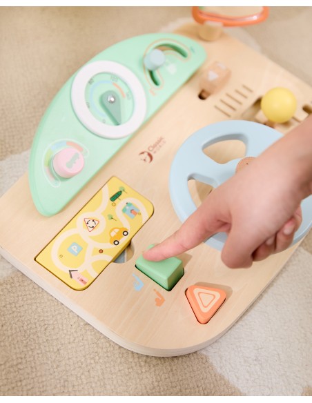 CLASSIC WORLD Wooden Manipulation Board - Motorized Steering Wheel