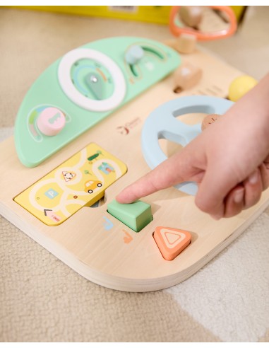 CLASSIC WORLD Wooden Manipulation Board - Motorized Steering Wheel