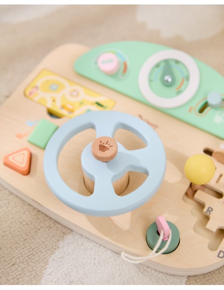CLASSIC WORLD Wooden Manipulation Board - Motorized Steering Wheel