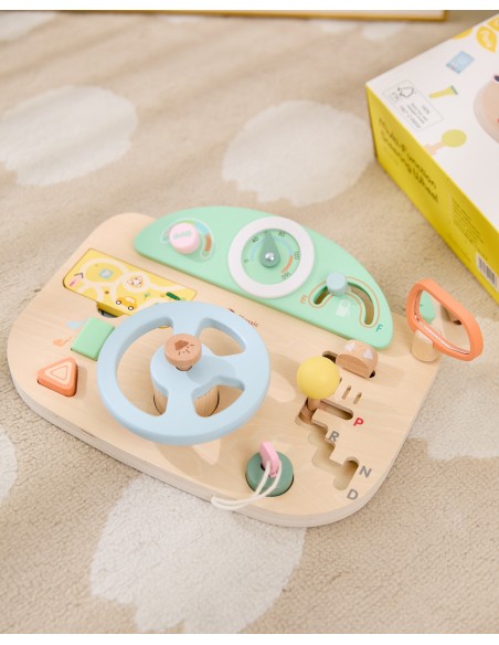CLASSIC WORLD Wooden Manipulation Board - Motorized Steering Wheel