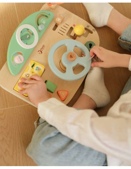 CLASSIC WORLD Wooden Manipulation Board - Motorized Steering Wheel