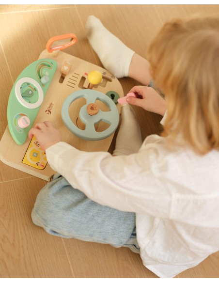 CLASSIC WORLD Wooden Manipulation Board - Motorized Steering Wheel
