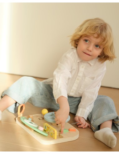 CLASSIC WORLD Wooden Manipulation Board - Motorized Steering Wheel