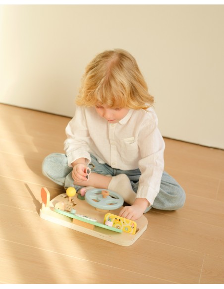 CLASSIC WORLD Wooden Manipulation Board - Motorized Steering Wheel