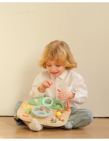 CLASSIC WORLD Wooden Manipulation Board - Motorized Steering Wheel