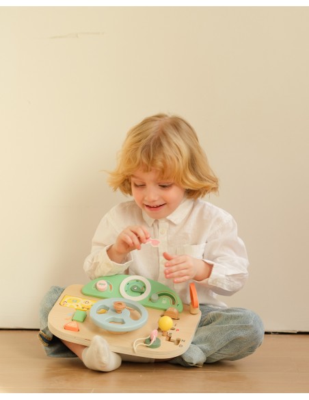 CLASSIC WORLD Wooden Manipulation Board - Motorized Steering Wheel