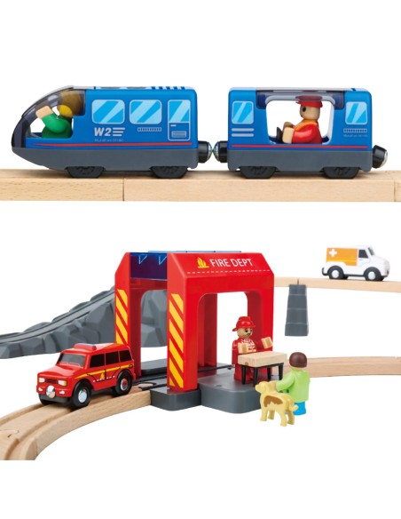 Woopie Fire Department Wooden Train – Electric, Sound Effects