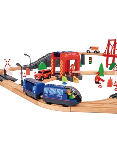 Woopie Fire Department Wooden Train – Electric, Sound Effects