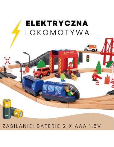 Drewniana kolejka Straż Pożarna Woopie – Elektryczna, Efekty Dźwiękowe