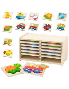 Drewniane puzzle w ramce Viga – kreatywna zabawa dla malucha i nauka