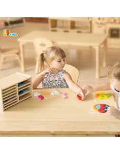 Drewniane puzzle w ramce Viga – kreatywna zabawa dla malucha i nauka 2