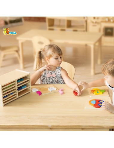 Drewniane puzzle w ramce Viga – kreatywna zabawa dla malucha i nauka