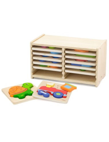 Drewniane puzzle w ramce Viga – kreatywna zabawa dla malucha i nauka