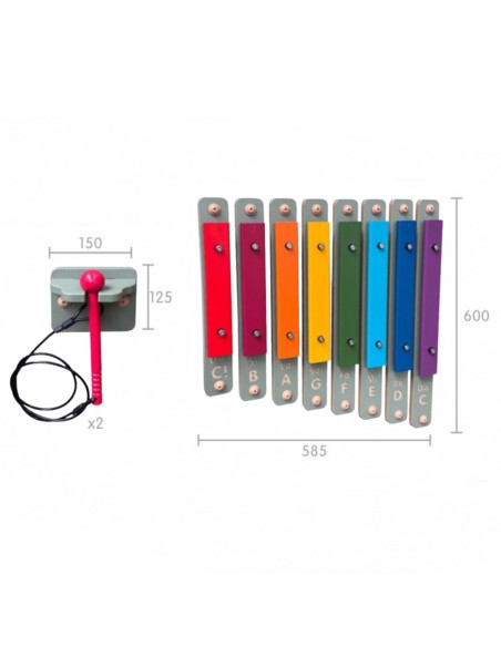 Regenbogen-Wandxylophon Masterkidz – Groß, pädagogisches STEM-Instrument