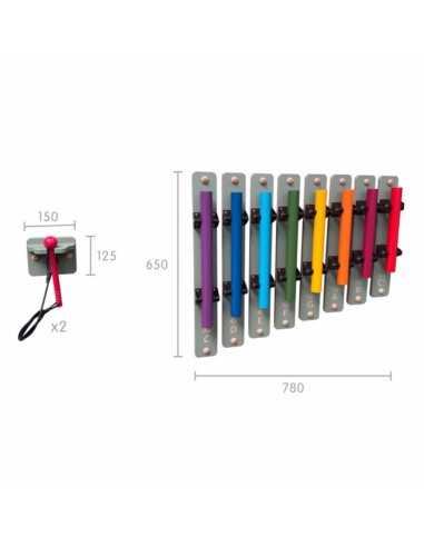 Sound Tubes with Sticks for the Masterkidz STEM Panel - musical toy