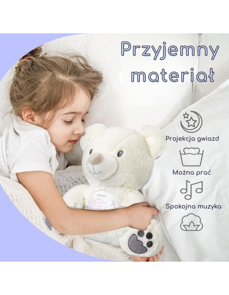 Polar Bear Projector Cuddly Toy WOOPIE – 10 Lullabies and White Noise
