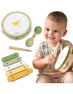 Viga muzikos rinkinys – instrumentai: cimbolai, tamburinas, marakasai