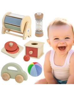Edukacinių žaislų Montessori rinkinys Box 6-12 mėn. medinis - Viga!