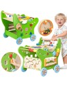 VIGA Wooden Educational Crocodile Pusher 12 in 1 - Fun Learning