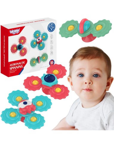 Spinnery sensoryczne z przyssawkami 3 sztuki dla dzieci - WOOPIE BABY!