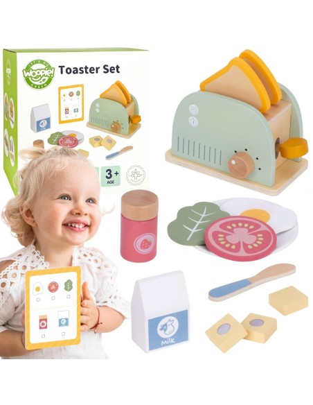Holz-Frühstücksset mit Toaster – Kinderküche Woopie