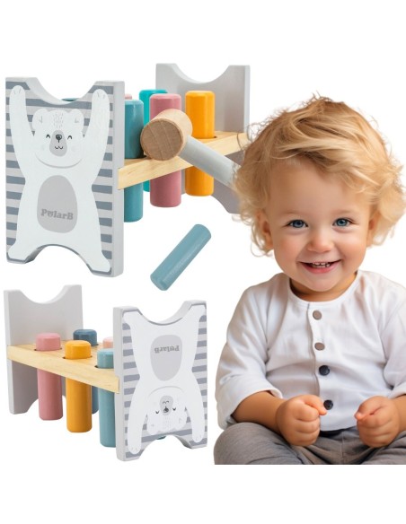 VIGA PolarB Wooden Montessori Hammer Bench