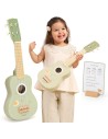 Viga medinė ukulele vaikams žalios su natomis