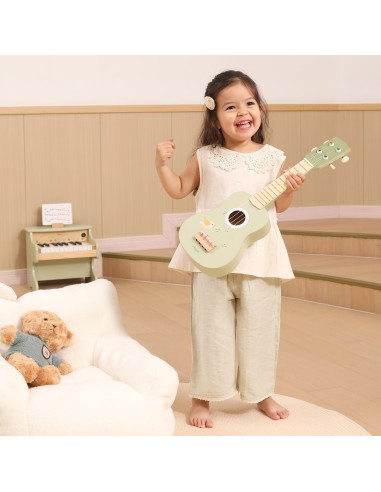 Viga medinė ukulele vaikams žalios su natomis