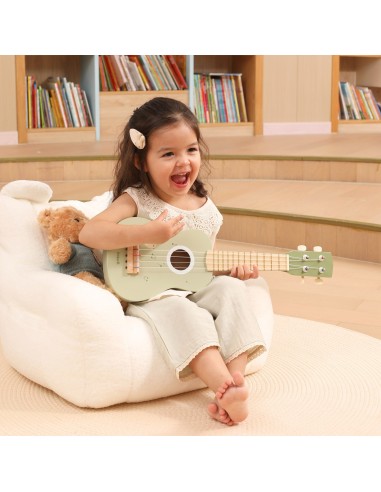 Viga medinė ukulele vaikams žalios su natomis