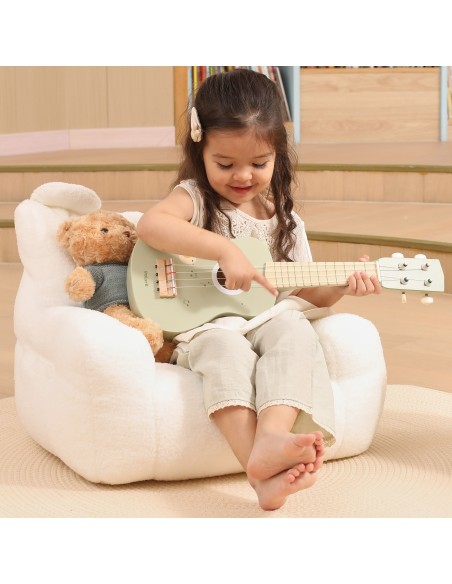 Viga medinė ukulele vaikams žalios su natomis