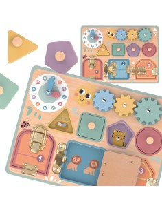 TOOKY TOY Manipulative Board with Teeth and Clock for Children