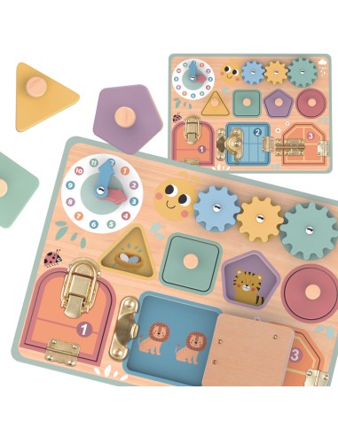 TOOKY TOY Manipulative Board with Teeth and Clock for Children